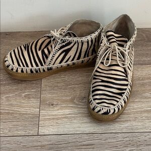 Anthropologie Striped Ankle Booties